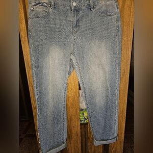 Jennifer Lopez Sz 10 Pearl/Rhinestone Sides Boyfriend Jeans